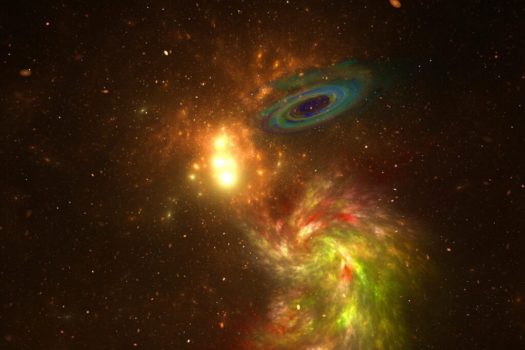 Illustration cosmique représentant l’énergie du nombre 1 en numérologie, symbole de commencement, d’initiative et d’affirmation de soi